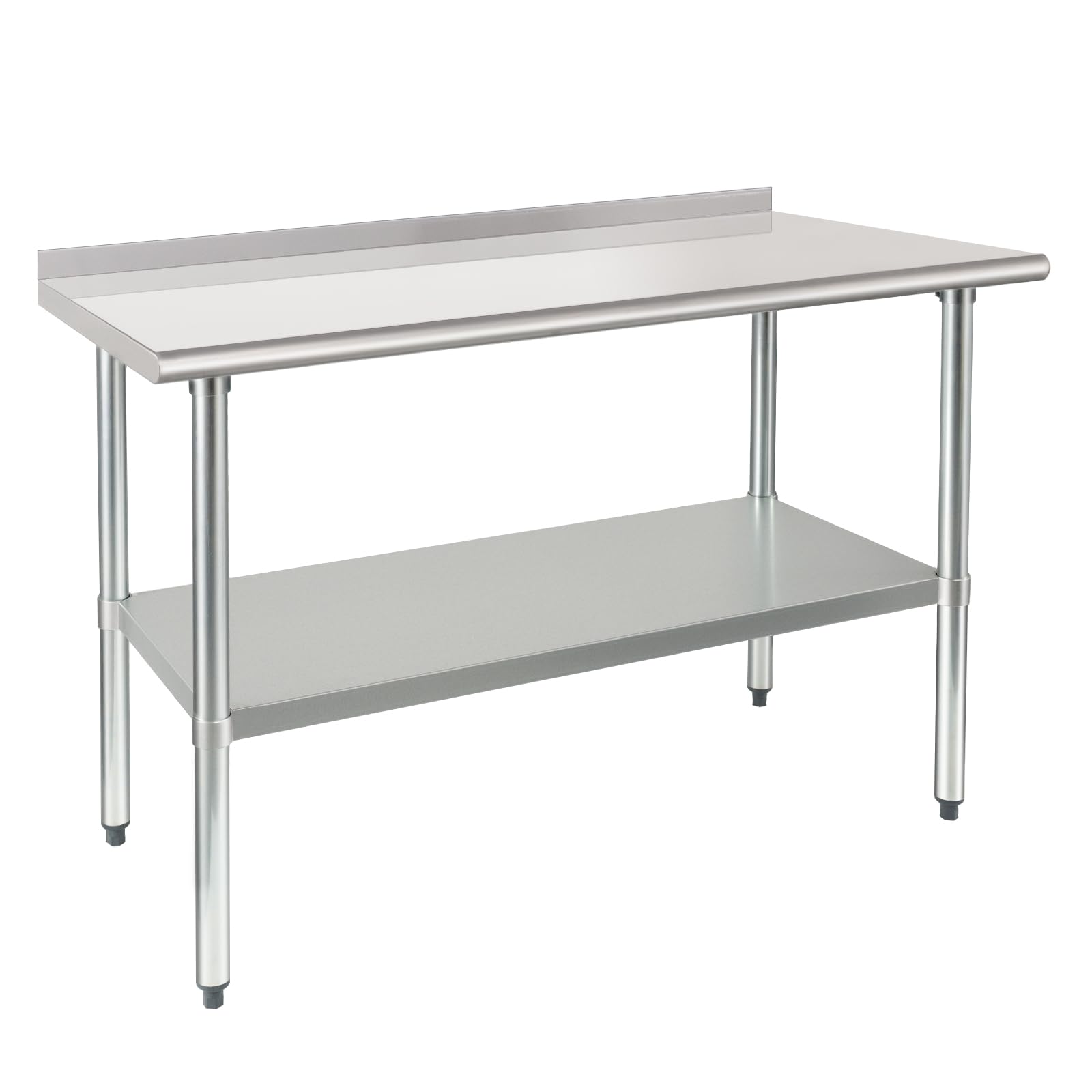 HARDURA Stainless Steel Prep &amp; Work Table 24 x 48 Inches Backsplash