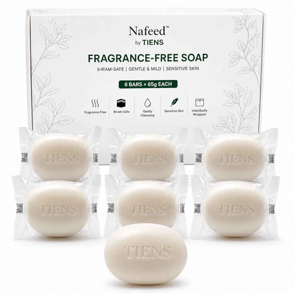 Fragrance-Free Soap for Hajj & Umrah | Ihram-Safe Perfume-Free Body Soap for Sensitive Skin | Individually Wrapped Travel Soap Bars | Gentle Daily Cleansing | 65g x 6 Pack-image-49