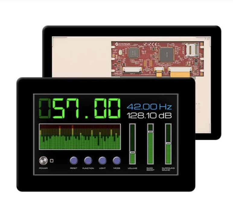 gen4-uLCD-70DCT-CLB, Display Modules 7.0", 800x480 Pixels, Slim Intelligent Display Module with Embedded DIABLO16 Processor and Capacitive Touch Cover Lens Bezel