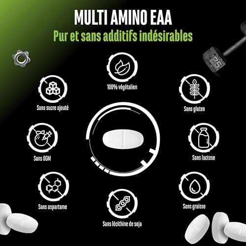 Multi Amino-EAA Pattern Code - 500 comprimés de 1000 mg chacun - Formule Human Code - Tous les 8 acides aminés essentiels - De la fermentation végétale - Hautement dosé - Végétalien – Image 7