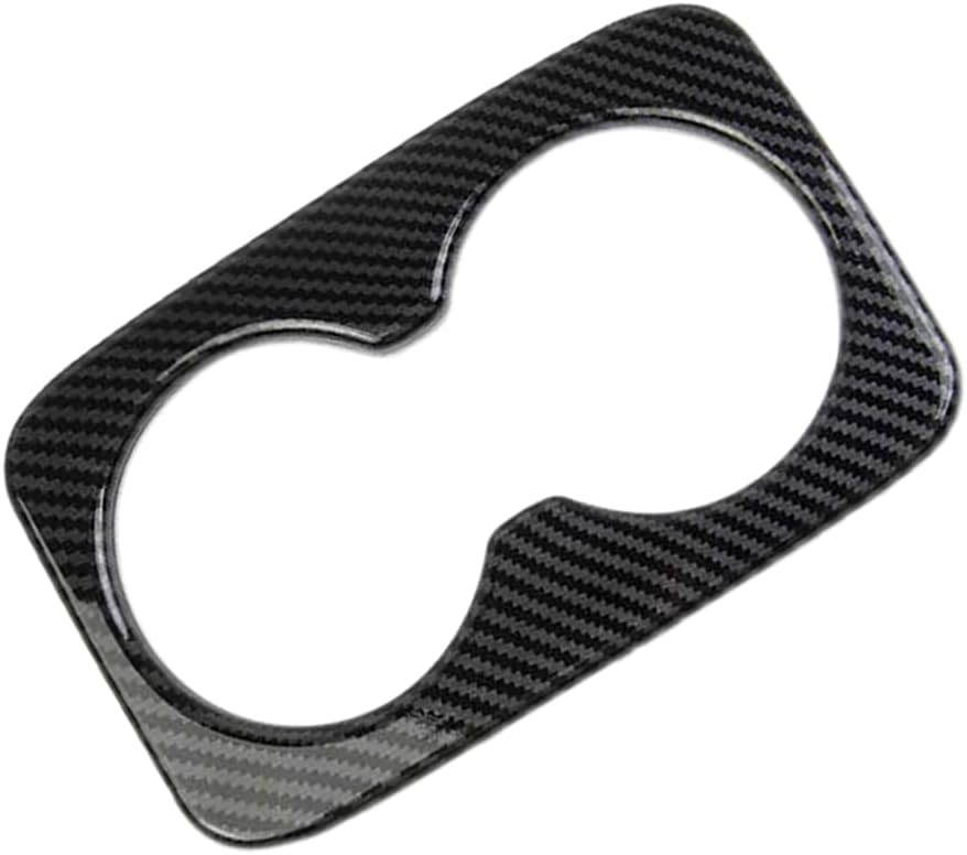 Carbon Fiber Armrest Water Cup Holder Panel Sticker, Center Console Cup Holder Trim Cover, Compatible with Dodge Durango 2014-2021