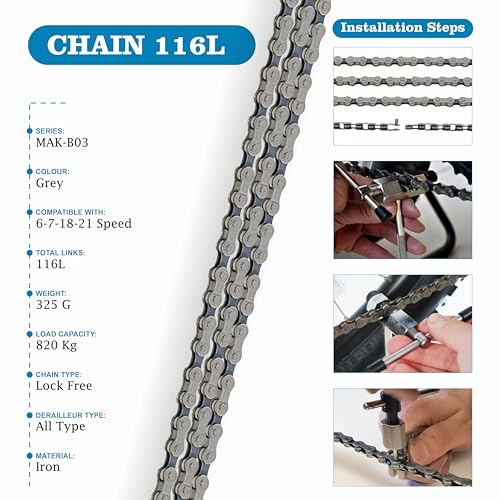 Image of Aruvia 7 Speed Bicycle Gear Set of 5 Accessories - Rear Derailleur, Freewheel, Chain, Shifter & Cable | Gear Kit for Cycle Size - 24T, 26T, 27.5T, 29T Gear Bike, Conversion Kit