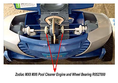 Atie Mx8 Elite/Mx6 Elite, Mx8/Mx6 Pool Cleaner Tune-Up Kit Rebuild Kit With 2 Tire Track R0526100, 2 Engine Bearing R0527000, 4 Cyclonic Scrubbing Brush R0714400 For Zodiac Mx8 Mx6 Elite Pool Cleaners #TOP6