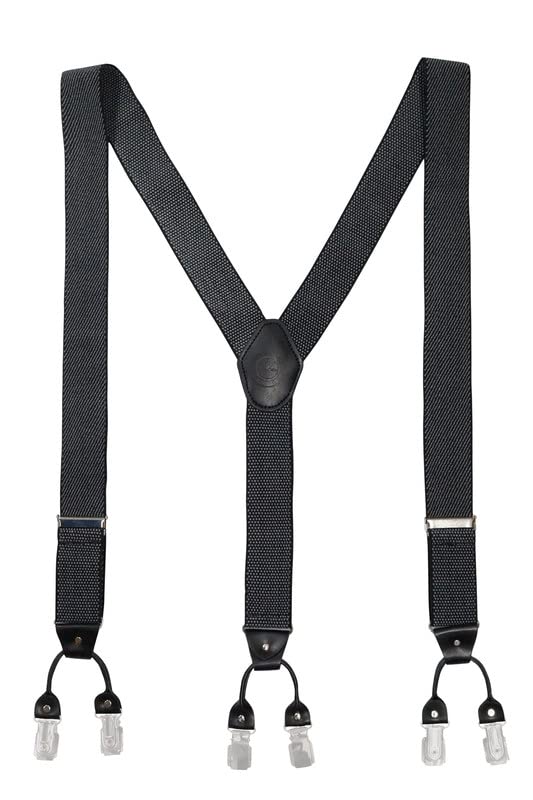 Image of The Tie Hub Pin Dots Black /White Clip On Suspenders For Men