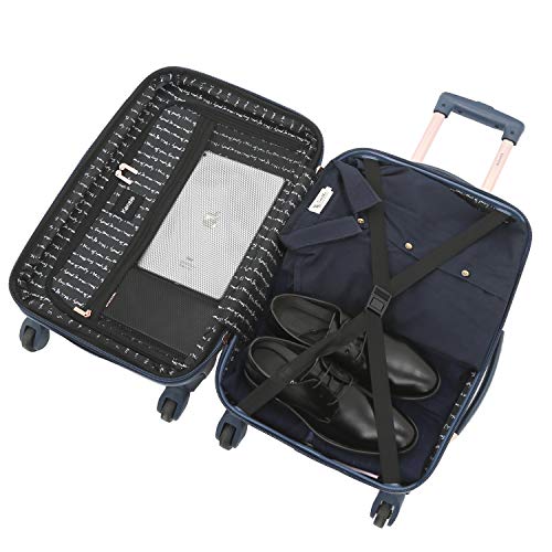 Kensie Women's Alma Hardside Spinner Luggage, Tsa-Approved, Midnight Blue, 3-Piece Set (20/24/28) #TOP1