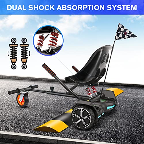 Flytraks FLYTRAKS-K2 KART Hoverboard Go Kart With Rear Shock Absorption, Hoverboard Seat Attachment Accessory For 6.5 Inch 8 Inch 10 Inch Hover Board, Adjustable Frame Length & Off-Road Rubber Wheel thumb #1
