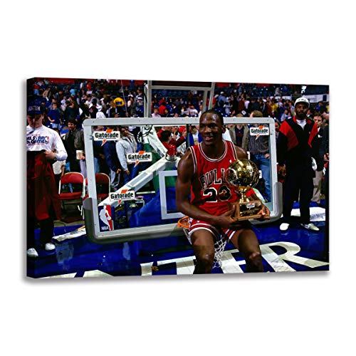 Tableau mural Michael Jordan grand format pour décorer un mur blanc de salon
