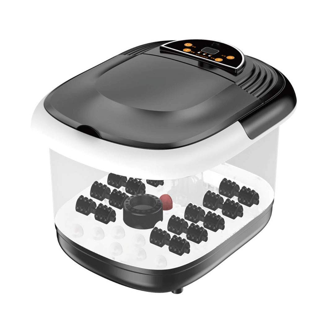 HMTE Massaggiatore Foot Spa - Bagno riscaldato, rulli massaggianti Automatici, Vibrazione, Bolle, Controllo Digitale della Temperatura Regolabile