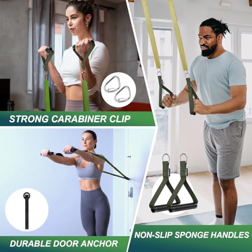 Image of LEEKEY Resistance Bands, Exercise Bands with Handles,Pull Up Assist Bands - Band Set with Door Anchor - Bands for Working Out,Band for Men and Women Fitness Training,Home Workouts
