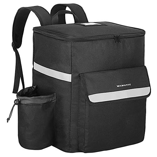 Thermal Food Delivery Backpack with Cup Holders, Insulated Pizza Delivery Backpacks, Mesh Pocket and Receipt Window, Leak-Proof Reusable Cooler for Bicycle Transport, Ubers, Doordash, Postmates