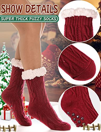 Image of EBMORE Women Slipper Fuzzy Socks Fluffy Cozy Cabin Warm Winter Soft Thick Comfy Fleece Non Slip Home Socks