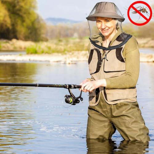 Red para cabeza contra mosquitos plegable - pantalla desmontable para pesca y camping, 5.7"x21.3" miniatura 7