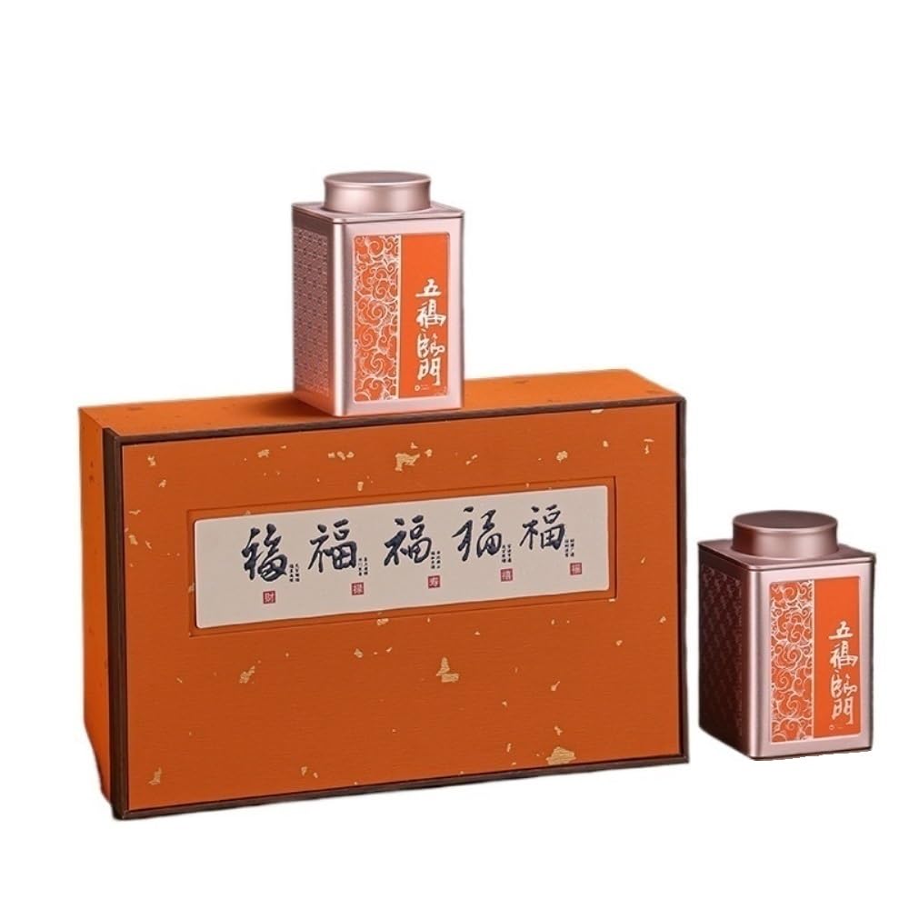 Organizador de Bolsitas de Té Contenedor de almacenamiento de té a granel, tarro de cocina, lata sellada, juego de té chino retro, caja de regalo de doble lata, caja vacía Organizador de Té Contenedor