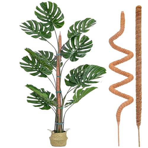2 Piezas Tutores para Plantas, 120CM Dtutor Musgo, Tutor Monstera,Soporte para Plantas de tótem Estacas de Coco Apilables, Trepadoras Fibra de Coco Soporte