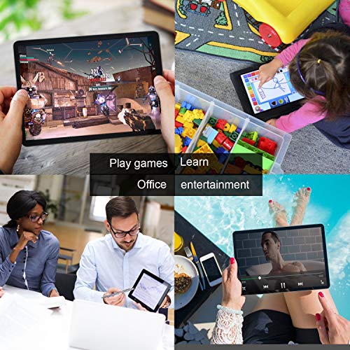 Aoyodkg Tablet 2 In 1, 10.1 Inch Android 10 Tablet With Keyboard, 3Gb+32Gb(128Gb Expand), Dual Sim 4G Cellular + Wifi, 8000Mah Battery, Gps, Bluetooth, Google Gms Certified, Ayo-G10 (Black) #TOP5