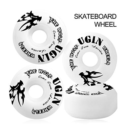 LOSENKA 52mm Skateboard Wheels White Wheels -95A with Bearings