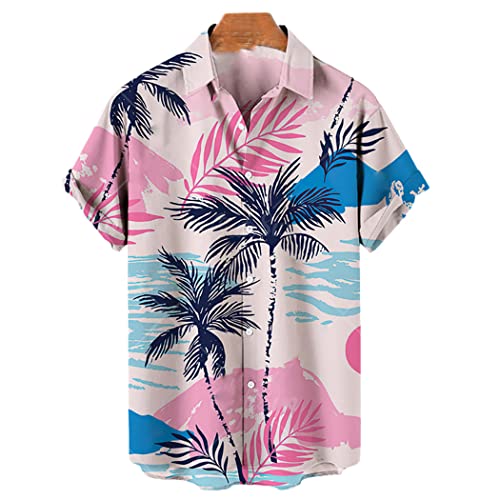 T-shirt décontracté manches courtes pour homme vêtement été XL imprimé tropical