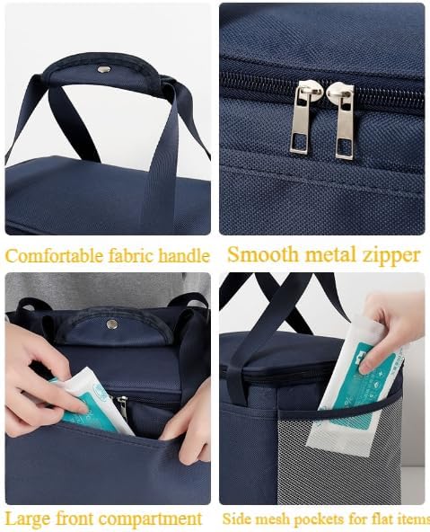 Miniatura 2 de Lonchera reutilizable para mujeres y hombres, bolsa de almuerzo aislada, bolsa de mano de alta capacidad para viajes, trabajo, oficina, picnic,