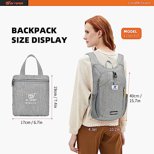 Mochila ligera para senderismo 10L SKYSPER gris miniatura 6