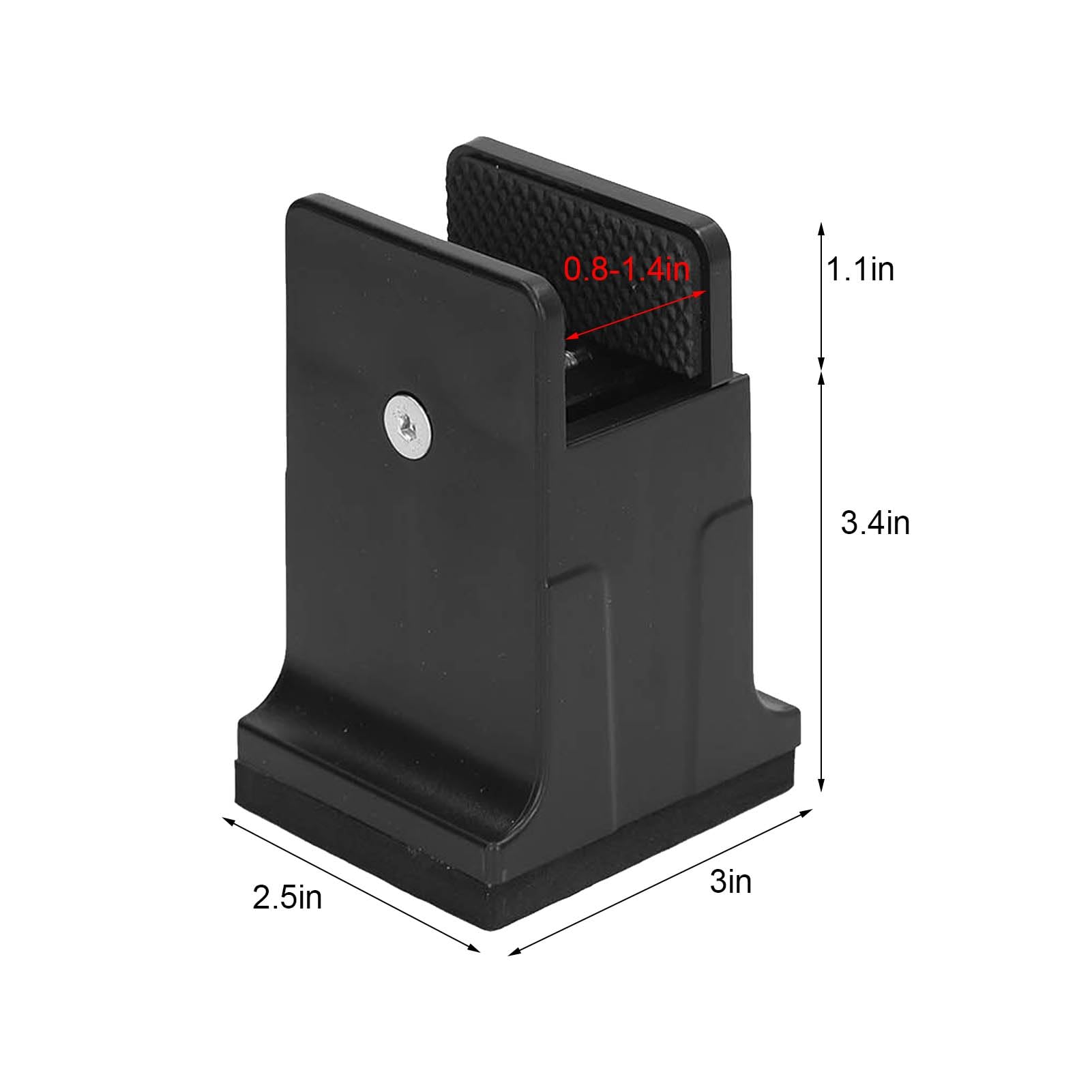 4 Pezzi Alzate Regolabili per Mobili, Alzata in Gomma Resistente con Morsetto a Vite Regolabile per Letto, Sedia, Tavolo, Divano, Scrivania (Nero)