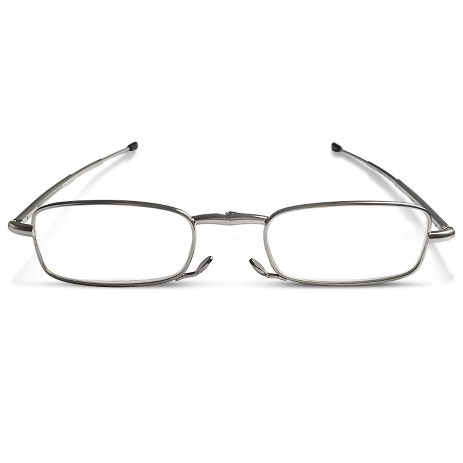 Faltbare Anti-Blaue Lesebrille Sehnhilfe Für Damen Und Herren Lesehilfe Mit Hartschalen-Etui Zusammenklappbar Lesebrillen HD Anti-Blau-Licht,Silber,+2.5
