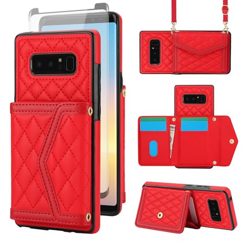 Coque portefeuille Samsung Note 8 protection RFID antichoc avec verre trempé