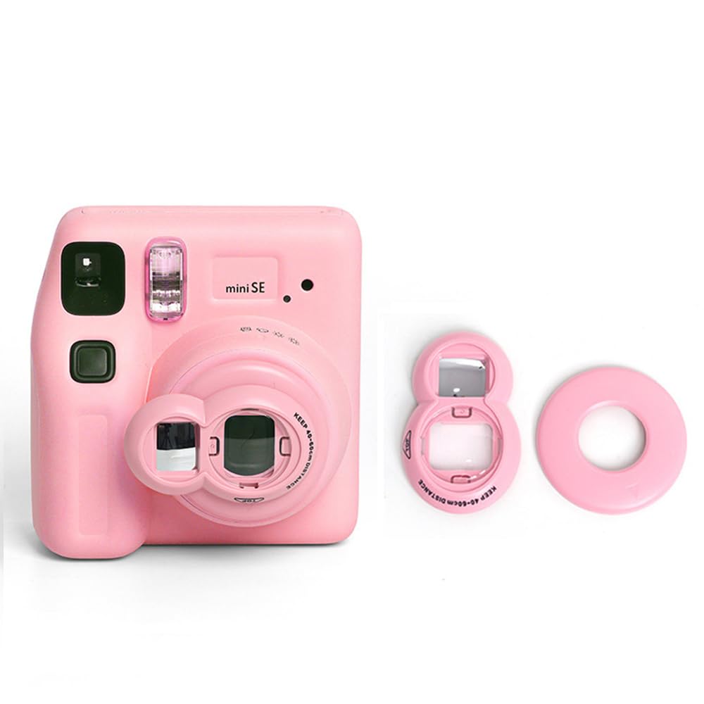 Selfie Mirror for Instax Mini SE, Mini Self-Portrait Mirror Selfie Close Up Lens Accessories for Mini SE Instant Camera (Pink)