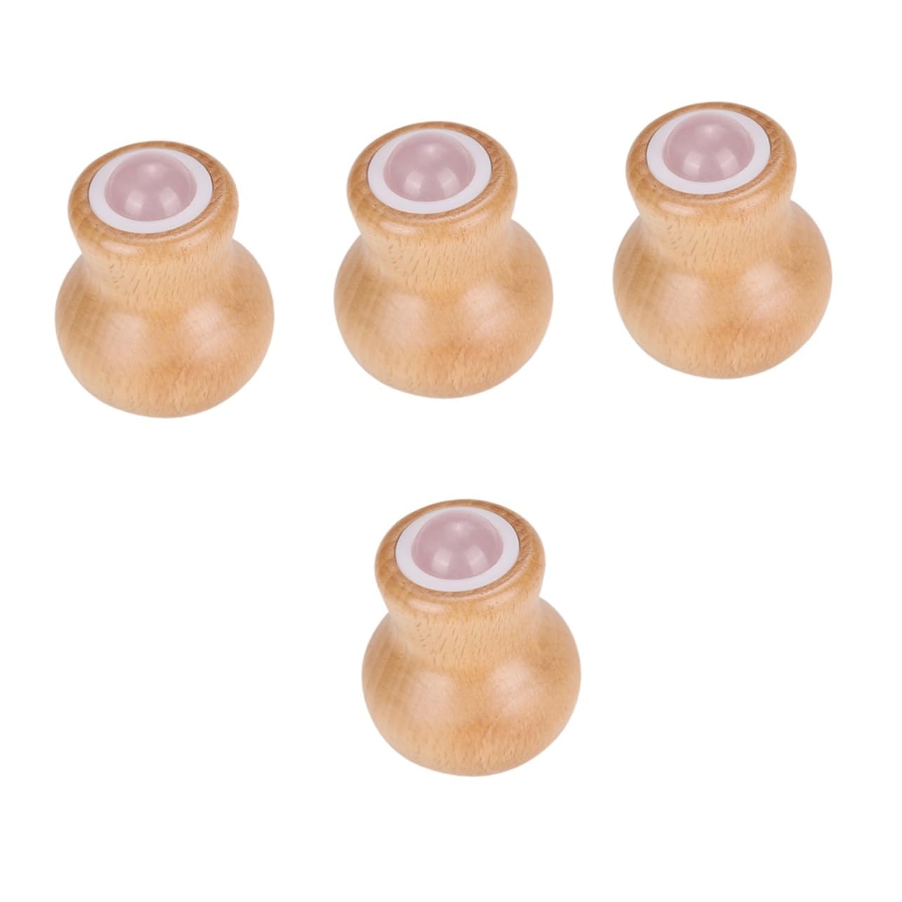 Beaupretty Lot De 4 Rouleaux De Massage Pour Le Visage En Pierre De Jade Réutilisables Pour La Du Cou Et Du Visage En Bois Et En Jade