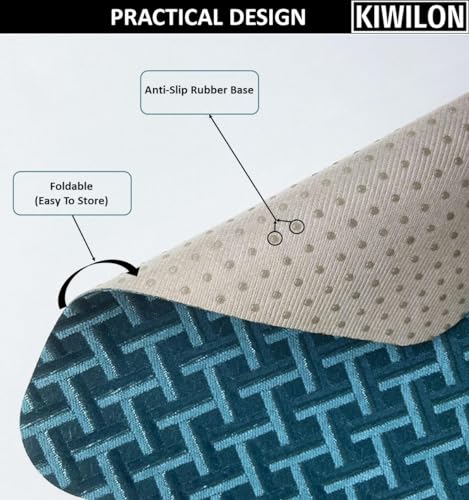 Image of Dining Table Placemats Set of 6 | Table Mats with Anti-Slip Silicone Dots Bottom | Heat Resistant Foldable Place Mats for Dining Table and Kitchen | 45 x 30 cm (Grey, UrbanWeave)