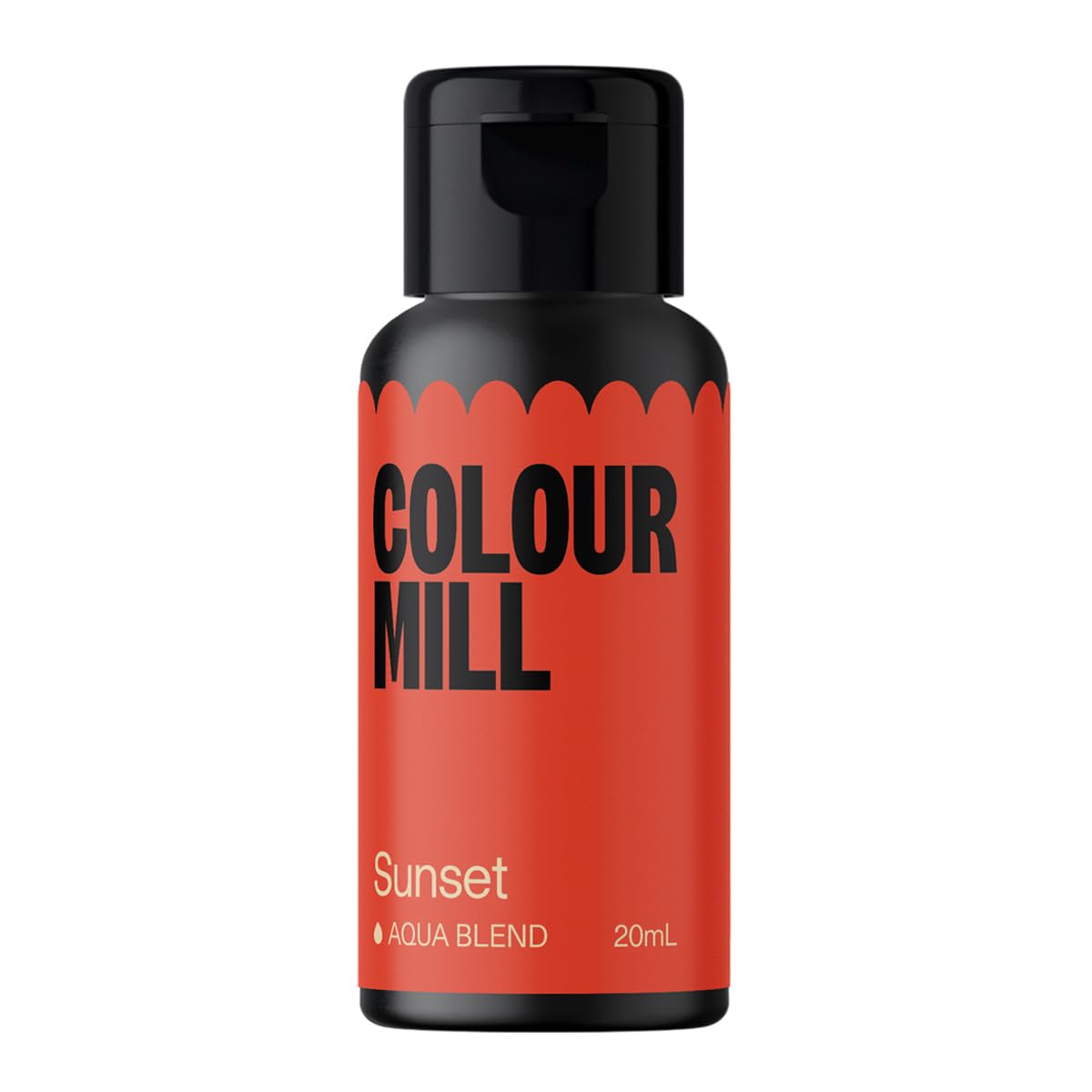 Colour Mill Aqua Blend Lebensmittelfarbe Wasserbasis, Sunset, 20 ml | Hochkonzentriert, Flüssigkeit, Leuchtende Farben, zum Färben von Royal Icing, Macarons, Baiser, Fondant, Gelees und Getränken