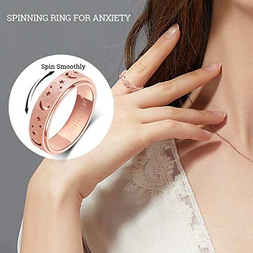 image for OreilleStar Anxiety Ring for Women Spinner Ring Stainless Steel Fidget