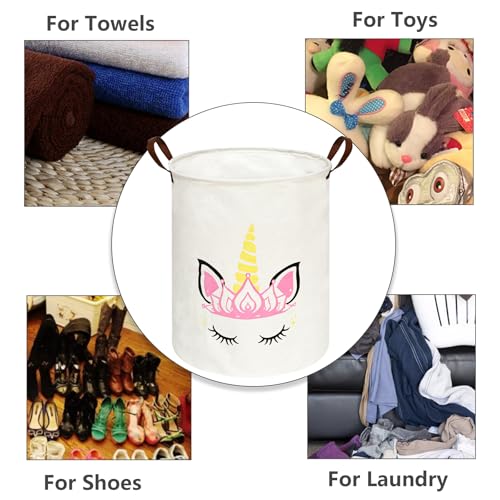 Image of MAIZMZ Baby Waterproof Storage Basket Kids Hamper Nursery Bins Organizer Gift Toy Box Laundry Basket for Women Large Canvas Collapsible Chest for Home /Dorm /Office /Room Decor