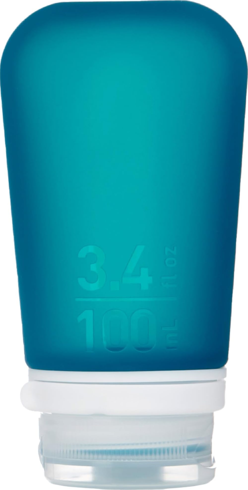 humangear GoToob+ (groß), nachfüllbare Reiseflasche aus Silikon, verschließbarer Deckel, lebensmittelechtes Material, Blaugrün, Groß (100 ml)