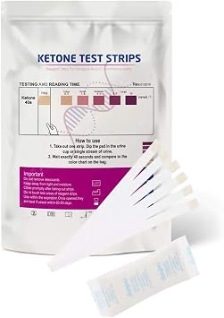 100pcs Ketone Test Strips, URS-1K Medical Professional Analysis Ketone Test Strips Anti-VC Urine Fast Reagent Urinalysis Health Care