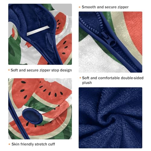 Watermelon Slices Pattern Print Design Toddler Fleece Jacket Girl Boys Hooded Fleece Jacket Coat3