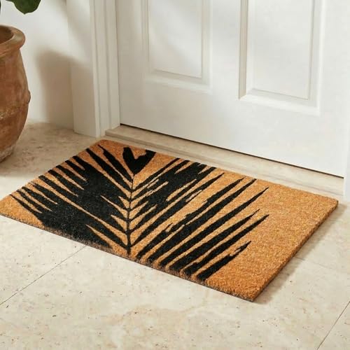 Fab Habitat Non Slip Doormat - Durable, Thin - Natural Coir & Rubber - Entryway, Front Door, Porch...