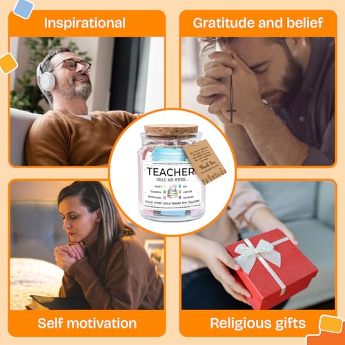 Image of NewEleven Teacher Gifts For Women, Men - Teacher Gifts, Appreciation, Thank You Present, Inspiratonal Gift For Teachers From Student - Bible Verse Jar