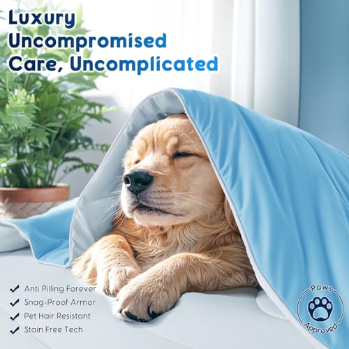 Image of Cooling Blanket for Hot Sleepers & Night Sweats - Cooling Comforter, Breathable Lightweight Double-Sided Summer Bedding, Breathable Soft All Season (Sky Light Blue, Queen(90 inchx90 inch))