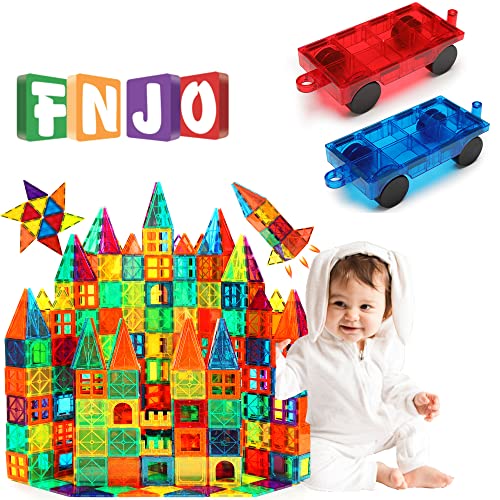 FNJO Magnetic Tiles 110PCS(No Car)+2 Cars