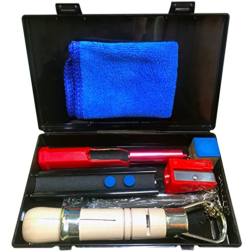 XIBEI 10 Pcs Snooker Cue Tip Clamp Repair Tool Kit for Billiard Cue Repair and Leather Replacement Billiard Accessories