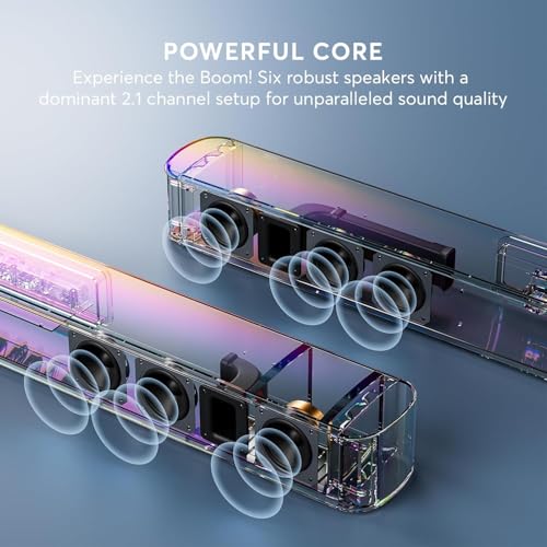 Image of 2.1 CH Dolby Atmos Soundbar, 37 Inch 6-Drv Sound Bar for TV w /HDMI-ARC /BT | Built-in Subwoofer, 3D Surround Sound 3 EQ Modes for Custom Audio