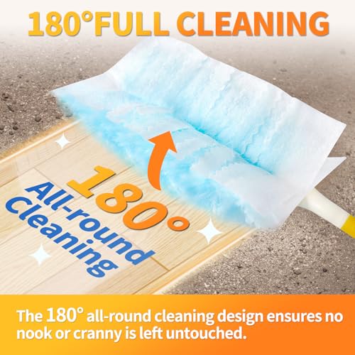 Image of 30 Count Electrostatic Duster Refills Compatible with Swiffer,Multi-Surface Dusting Refills,Microfibre Duster for Cleaning with 1Pcs Short Handle,Unscented