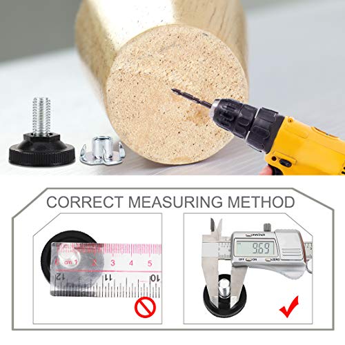 Sourcing map M10 x 20 x 37mm piedini livellamento