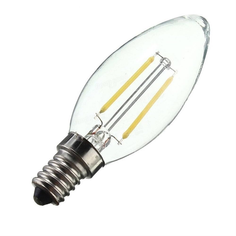 1fortunate Paquete de 20, bombilla de filamento LED AC220V 2W/4W E12/E14 lámpara de luz de vela LED iluminación interior de 360 ​​grados(Cold White 6000k,E14 4W)