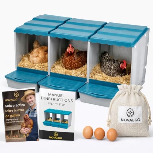 PONEDEROS para GALLINAS con 3 Huevos Falsos, Bolsa de Tela para H...