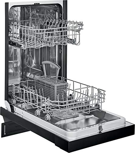 Frigidaire 18 In. Ada Compact Front Control Dishwasher In Black With Dual Spray Arms, 52 Dba, Includes Room-Of-Choice Delivery #TOP7