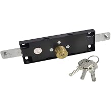 New Lon0167 Black Metal Featured Crescent Keyway Screw reliable efficacy Mounted Rolling Door Lock w 3 Keysid11b ee b6 138