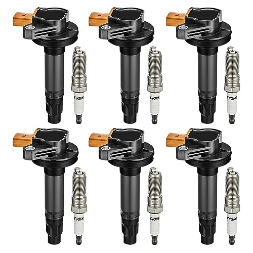 Image of BDFHYK Ignition Coils UF646 and Iridium Spark Plug SP534 Compatible with Ford F150 Explorer Expedition Transit-150 Taurus Flex Lincoln MKS MKT Navigator 2013-2019 V6 3.5L Ford Oem Coil Pack Set of 6