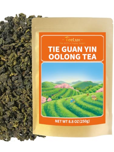 TeeLux Tie Guan Yin Oolong Tea Loose Leaf 8.8oz, Anxi Iron Goddess of Mercy
