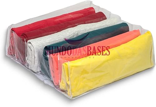 World of Bases - Solución organizadora de almacenamiento para armario hecha de plástico flexible y transparente y seis divisores para ropa ropa